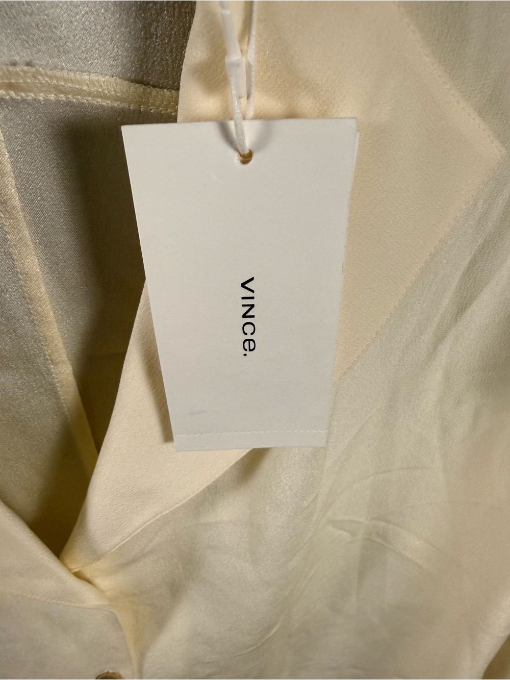 Vince 100% Silk Crepe de Chine Shirt Off white in Medium - Picture 9 of 12